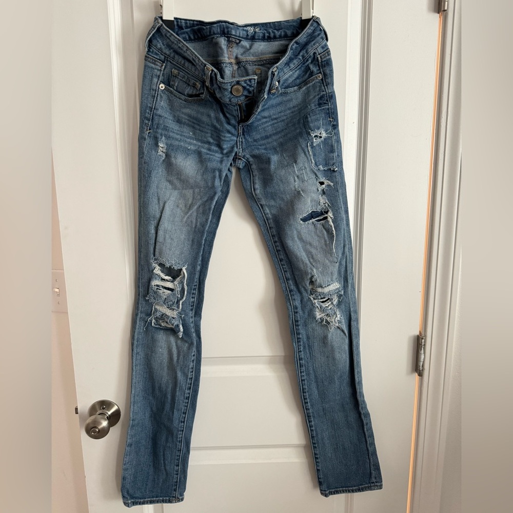American Eagle Skinny Deconstructed Jeans, 4L
